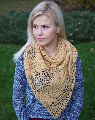 Lace diagonals shawl