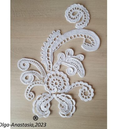 White composition of antique crochet motifs