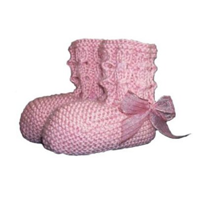 Pink Frosting Bootees and Hat
