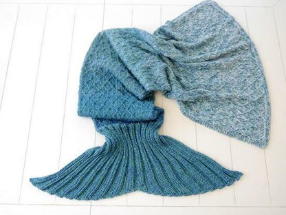Strickanleitung - Meerjungfrauen-Decke mit Farbverlauf – No.148