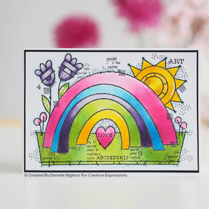 Woodware Clear Singles Garden Rainbow Stamp 4in x 6in