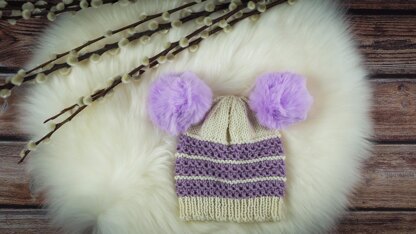 Two colour newborn beanie