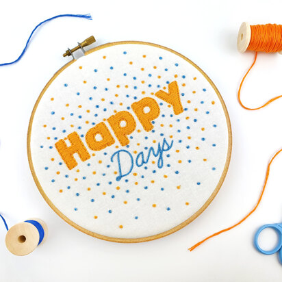 Oh Sew Bootiful Happy Days Embroidery Kit - 6in