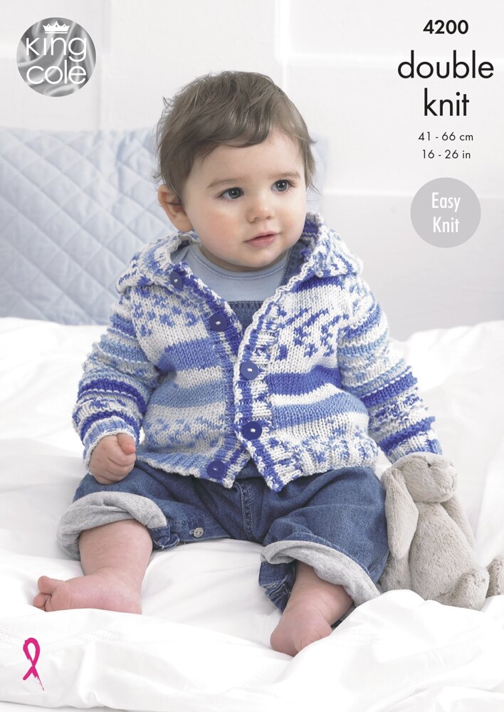 King Cole Dk Facile Tricot Tricotage Motif Tunique Cardigan