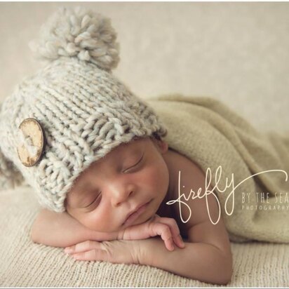 Chunky Newborn Pompom Hat