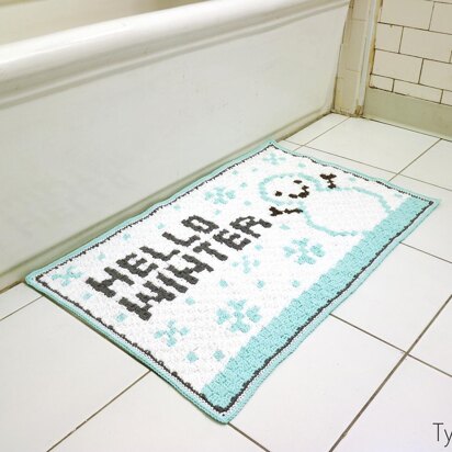 Hello Winter Bath Mat