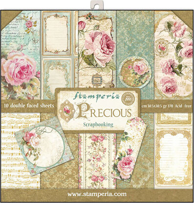 Stamperia Intl Stamperia Double-Sided Paper Pad 12"X12" 10/Pkg - Precious Gift, 10 Designs/1 Each