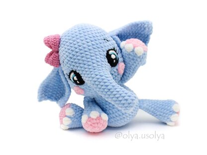 Sima the Elephant with bow and scarf (PDF + 5 Videos)