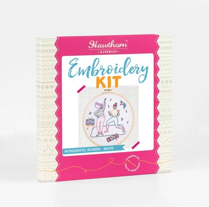 Hawthorn Handmade Wonderful Women - Move Embroidery Kit - 17.8cm