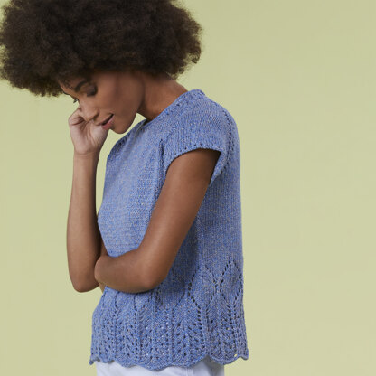 Malibu Tee - Top Knitting Pattern for Women in Tahki Yarns Newport 