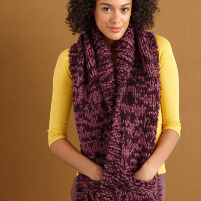 Pocketed October Scarf in Lion Brand Wool-Ease Thick & Quick - 80906B