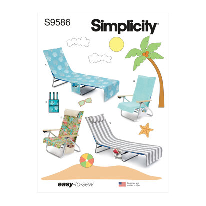Simplicity Lounge and Beach Chair Covers S9586 - Paper Pattern, Size One Size Only