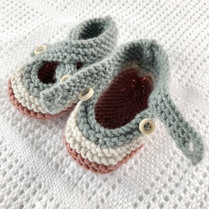 Brooke - Crossover Button Fastening Baby Shoes