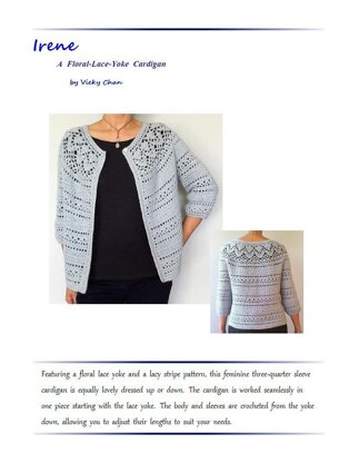 Irene - floral lace yoke cardigan