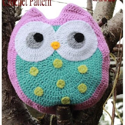 Crochet Pattern owl pillow  #321