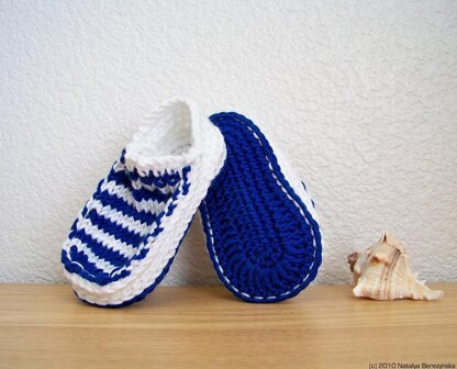 Baby Slippers, Baby Nautical Sailor