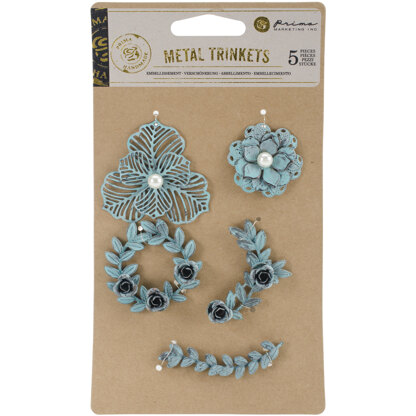 Prima Marketing Metal Trinkets - Flowers & Vines 5/Pkg