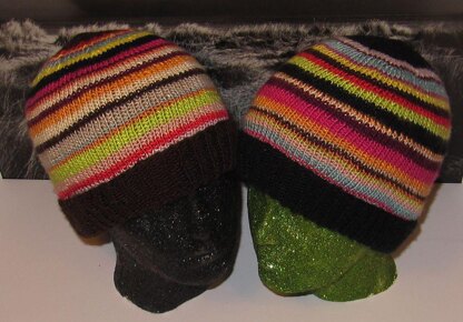 LUCKY DIP SILK STRIPED BEANIE HAT