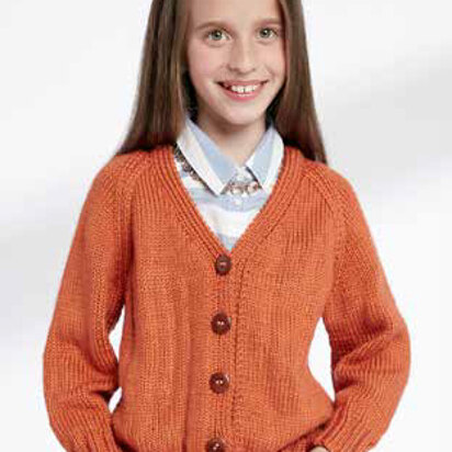 Child's Knit V-Neck Cardigan in Caron Simply Soft - Downloadable PDF - knitting pattern