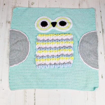 Crochet Pattern Owl Baby Afghan Blanket #348