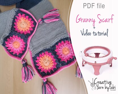 Scarf Sentro machine with granny square