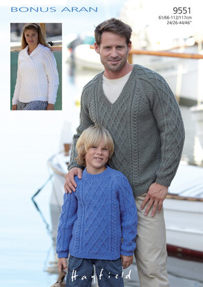 Sweaters in Hayfield Bonus Aran - 9551 - Downloadable PDF