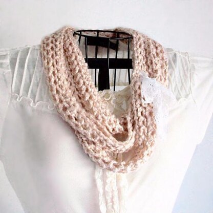 Beachy Boho Luxury a knitted Mobius twist infinity scarf