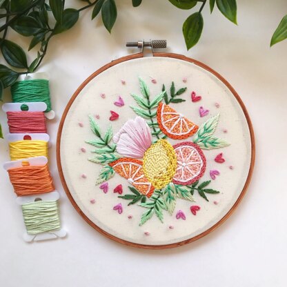 Triple Citrus Embroidery Pattern