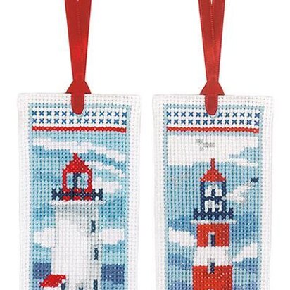Vervaco Bookmark Kit Lighthouses Set Of 2 Cross Stitch Kit - 6 x 20 cm / 2.4in x 8in