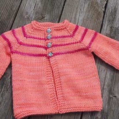 Seeds of Spring Baby Cardi in Red Heart Soft Baby Steps Solids - LW3147, Knitting Patterns, LoveCrafts