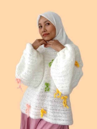 Rain bow sweater crochet PDF pattern