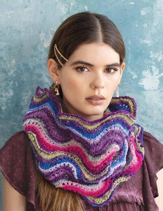 Feather and Fan Cowl in Noro Tabi - 16759 - Downloadable PDF