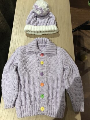 Baby hat and cardigan