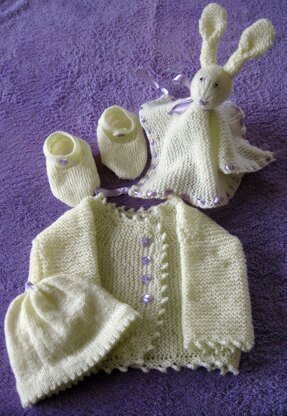 Cute Baby Outfits to Knit in 2 & 3 ply - Rabbit, Ballerina