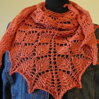 Fall Backward/Spring Forward Shawlette - knitting pattern