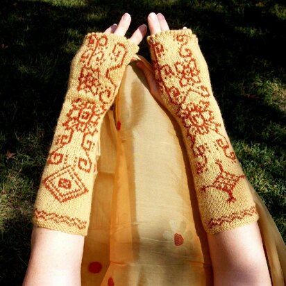 Knit Body Art Fingerless Gloves - knitting pattern