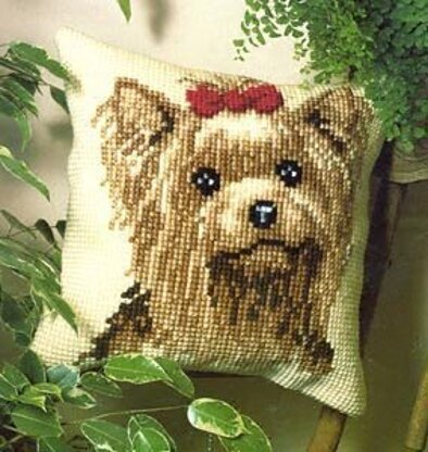 Vervaco Yorkshire Terrier Cushion Front Chunky Cross Stitch Kit - 40cm x 40cm