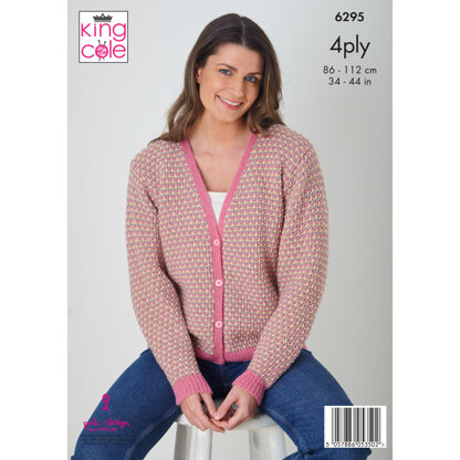 Cardigan and Slipover knitted in King Cole Merino Blend 4Ply - P6295