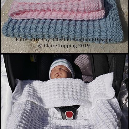 Simple waffle style blanket in two sizes and car seat blanket