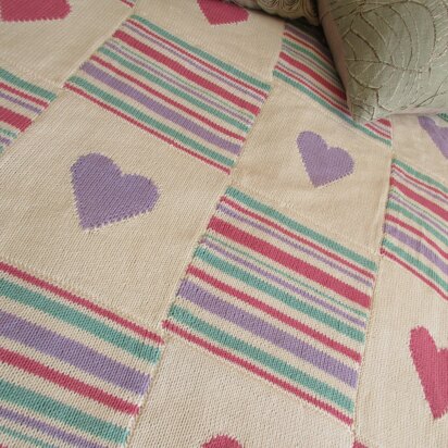 Hearts and Stripes Throw