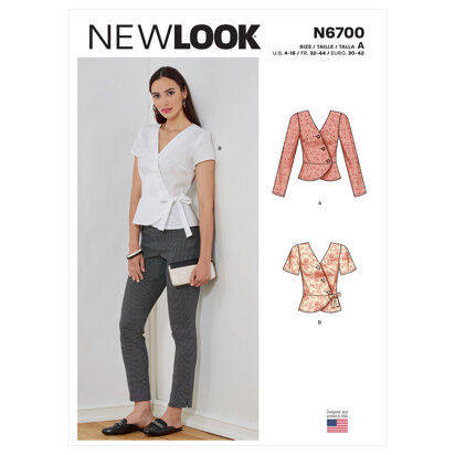 New Look N6700 Misses' Tops N6700 - Paper Pattern, Size A (4-6-8-10-12-14-16)
