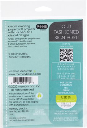 Memory Box Dies - Old Fashioned Sign Post