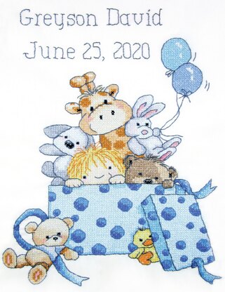 Design Works Boys Toys Stamped Cross Stitch Kit - 28 x 35cm