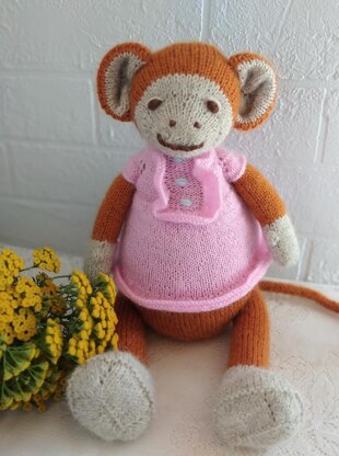 Arisha monkey knitting pattern.Knitted doll patterns, Animal knitting patterns