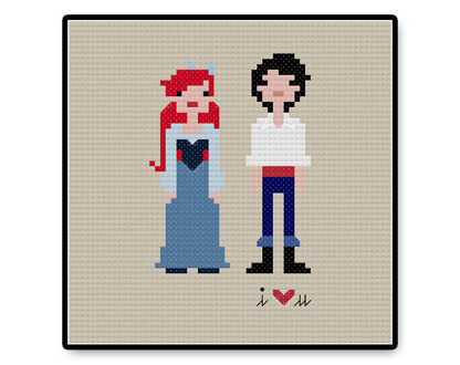Ariel and Eric In Love - PDF Cross Stitch Pattern