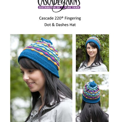 Dot & Dashes Hat in Cascade 220® Fingering - FW168 - Downloadable PDF