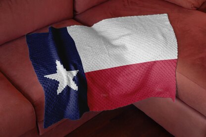 Texas State USA Flag Blanket C2C CROCHET PATTERN