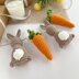 Crochet bunny & carrot pattern Easter crochet garland Amigurumi pattern spring garland Crochet keyring charm