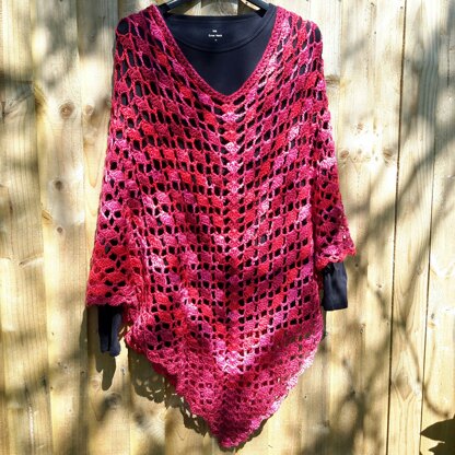 Red Crochet poncho