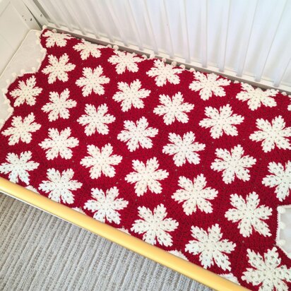 Christmas Snowflakes Afghan Baby Blanket